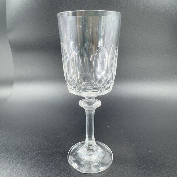 Tiffin Franciscan Atwater Stem Goblet Clear Crystal Heavy Cups Glasses Set 3 VTG - Picture 8 of 9